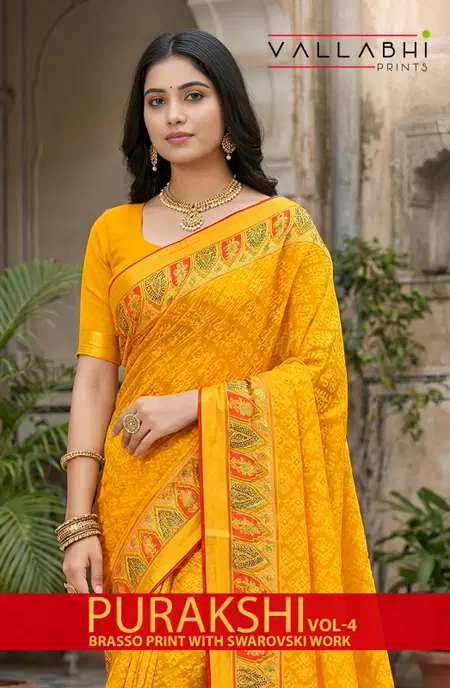 Purakshi Vol 4 By Vallabhi Brasso Ethnic Printed Saree Wholesale Online
